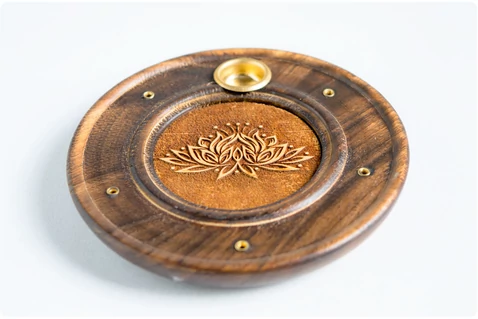 Füstölőtartó pálcikákhoz és kúpokhoz - Lotus mintával